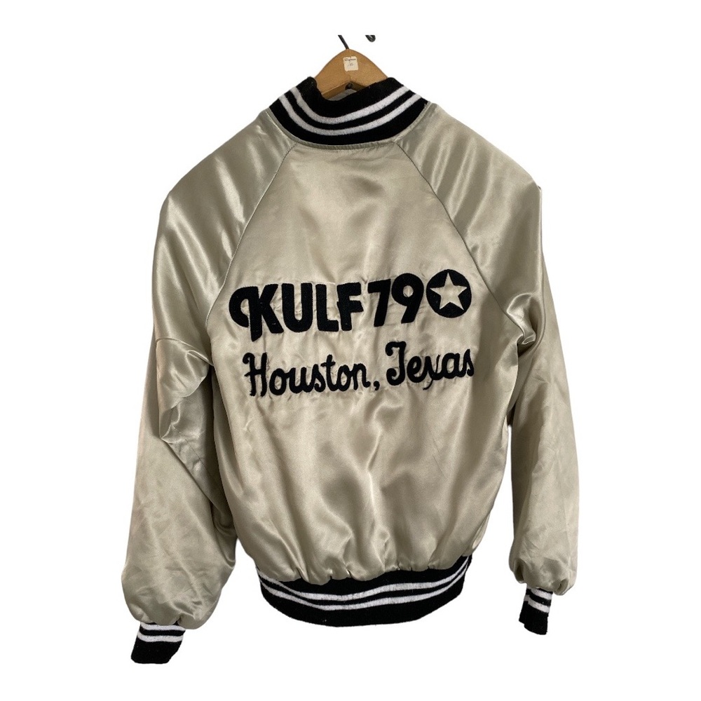 Vintage Houston, Texas KULF 79 DJ Embroidered Satin Bomber Jacket